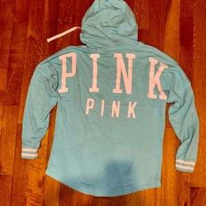 VS PINK Aqua and White lightweight Hoodie